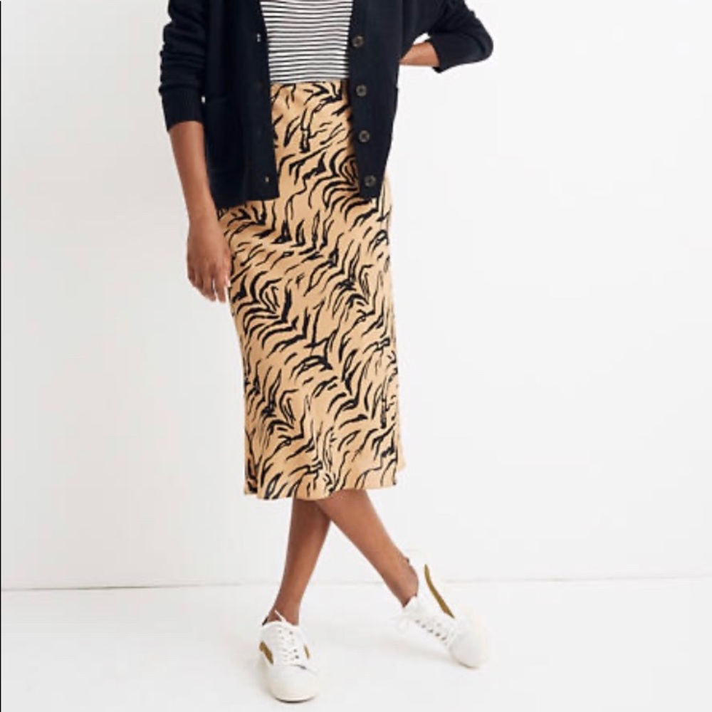 Madewell Tiger Striped Midi Skirt